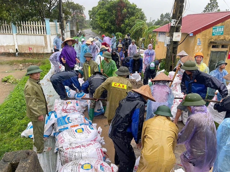 Công an huyện: Tích cực ứng phó, khắc phục hậu quả do bão số 3 và mưa lớn gây ra