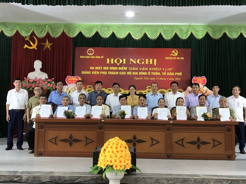 Ban Dân vậnTỉnh uỷ ra mắt mô hình điểm  “Dân vận khéo 1+10” tại xã Nguyễn Trãi huyện Ân Thi